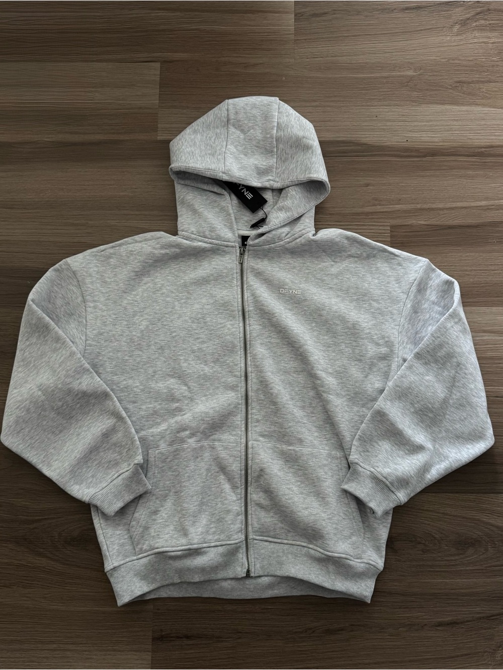 Light Gray Full-Zip Hooded Sweatshirt - Men